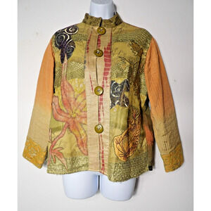 Flashback Cardigan Blazer Small Artsy Patchwork Quilted Peasant Vtg